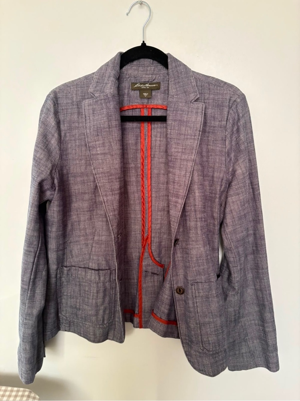 Eddie Bauer Women’s Gray Cotton Blazer Jacket - 14